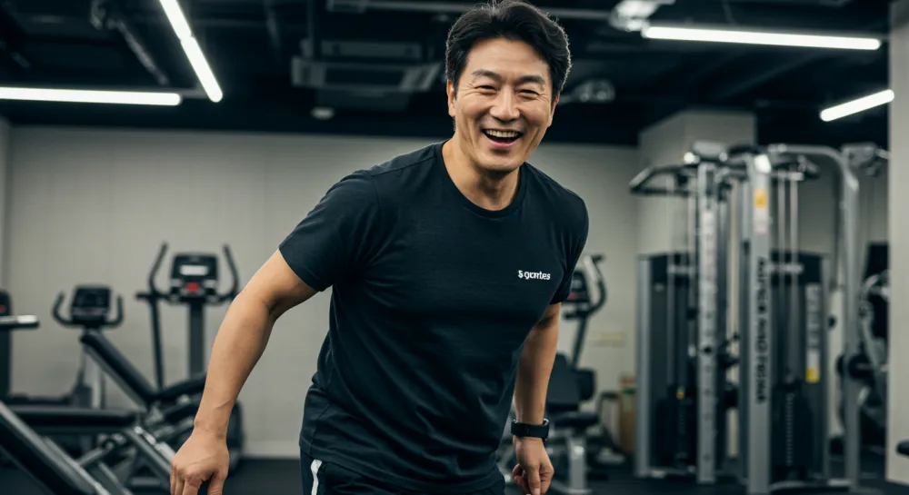 남성 호르몬을 높이기위한 근력 운동을 하는 남성