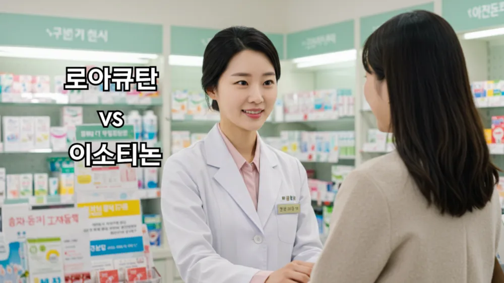로아큐탄 vs 이소티논 복용법 및 부작용 최소화를 위한 안전 가이드를 설명하는 약사