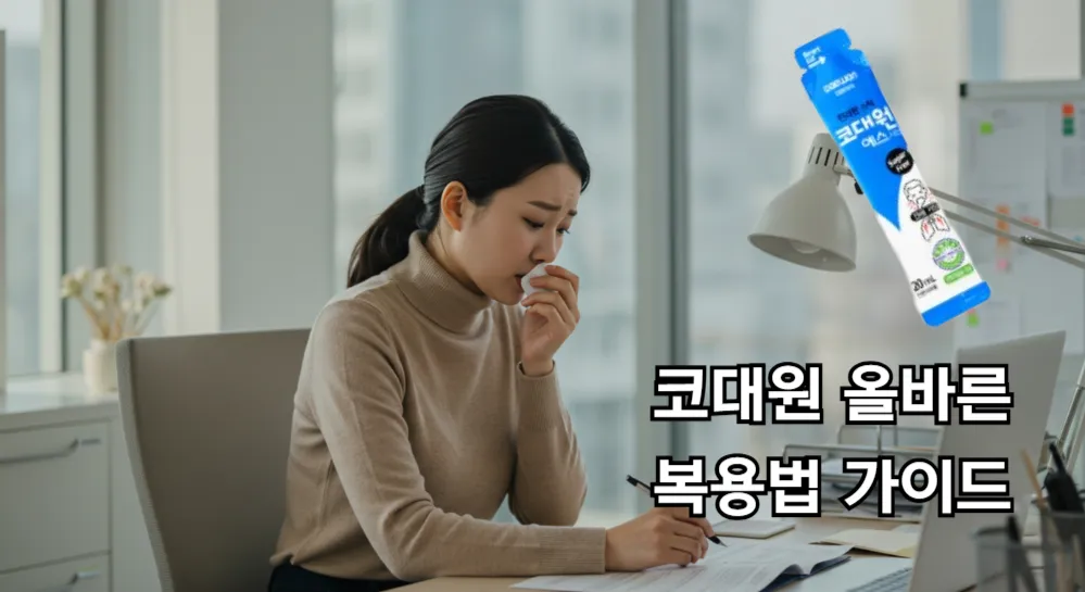 감기가 걸려서 코대원 에스 시럽을 복용할 여성