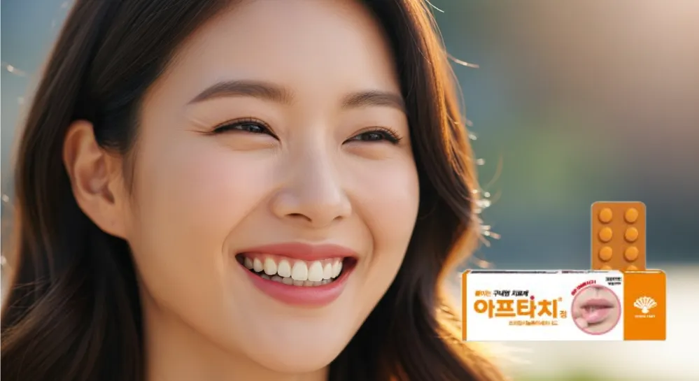 아프타치정 효과로 구내염에서 해방된 여성