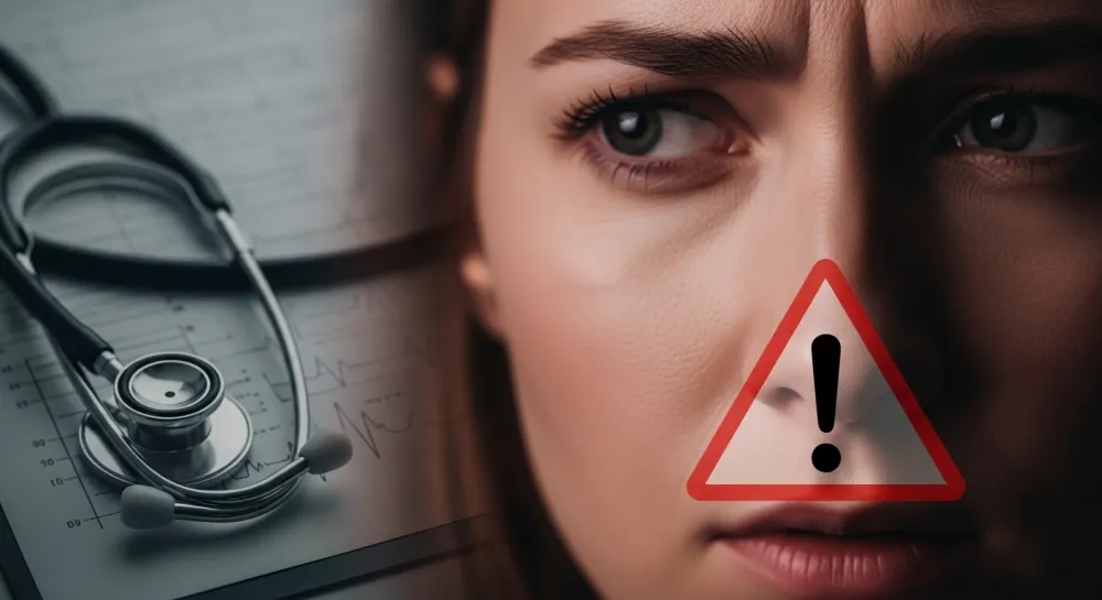 약물 사용 시 주의를 기울이는 사람의 옆모습.